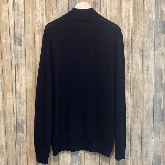 Club room Mens Navy 1/4 Zip Wool Mix Pullover Sweater | XL - Picture 9 of 11